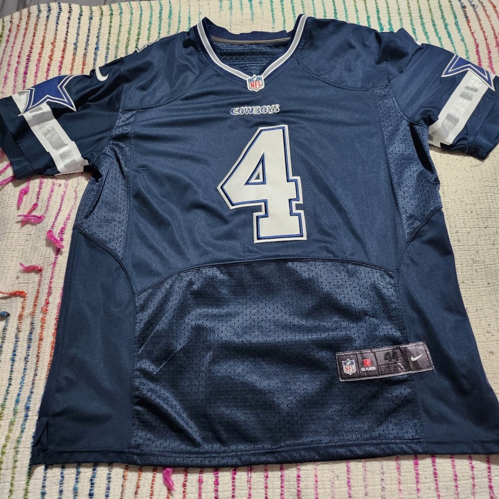 Nike Dallas Cowboys Dak Prescott 4 On Field Jersey Mens 44 Navy Blue NFL Jersey